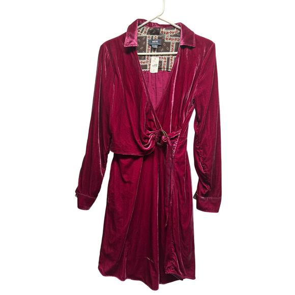 Maeve by Anthropologie Velvet Wrap Dress Red Size 6 Holiday - Picture 1 of 12